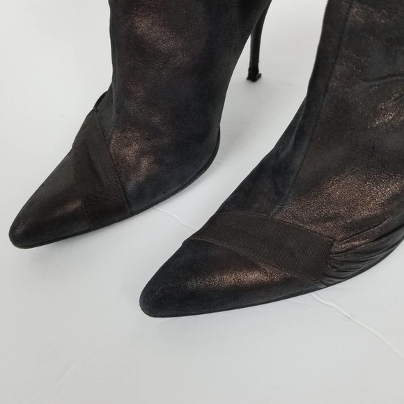 Givenchy ruched metallic suede heeled bootie - Picture 2 of 8